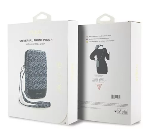 Guess Zip GCube Bottom Stripe GUWBZPGCSPGK kis táska, fekete