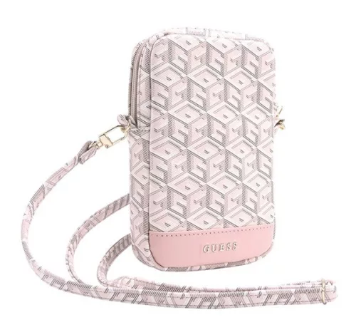 Guess Zip GCube Bottom Stripe GUWBZPGCSPGP kis táska, rózsaszín
