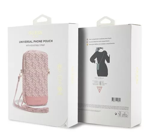 Guess Zip GCube Bottom Stripe GUWBZPGCSPGP kis táska, rózsaszín