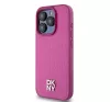 DKNY PU Leather Repeat Pattern Stack Logo Apple iPhone 15 Pro Magsafe tok, rózsaszín