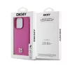 DKNY PU Leather Repeat Pattern Stack Logo Apple iPhone 15 Pro Magsafe tok, rózsaszín