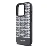 DKNY PU Leather Repeat Pattern Bottom Stripe Apple iPhone 15 Pro tok, fekete