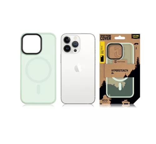 Tactical MagForce Hyperstealth Apple iPhone 13 Pro Magsafe hátlap tok, áttetsző/világoszöld