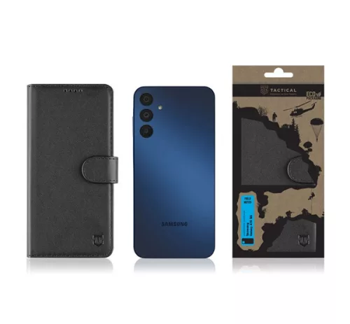 Tactical Field Notes Samsung Galaxy A15 5G flip/oldalra nyíló tok, fekete