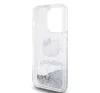 Hello Kitty Liquid Glitter Electroplating Head Logo Apple iPhone 15 Pro hátlap tok, átlátszó