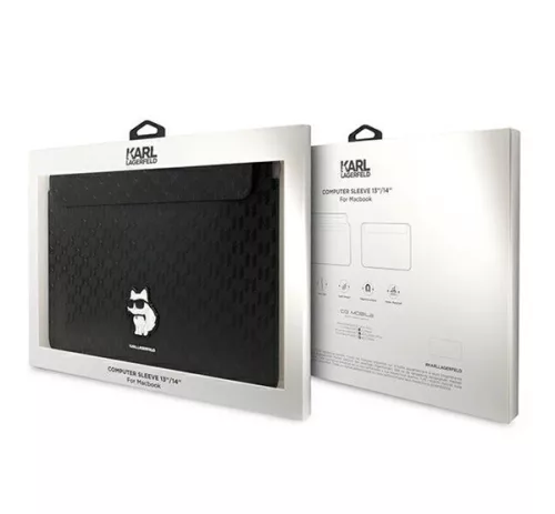 Karl Lagerfeld Sleeve Saffiano Monogram Choupette KLCS14SAKHPCK 14" laptop tok, fekete