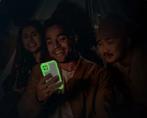 Apple iPhone 11 foszforeszkáló / sötétben világító szilikon tok, rózsaszín