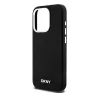 DKNY Liquid Silicone Silver Metal Logo Magsafe iPhone 15 Pro hátlap tok, fekete