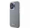 DKNY Liquid Silicone Silver Metal Logo Magsafe iPhone 15 Pro hátlap tok, szürke