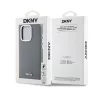 DKNY Liquid Silicone Silver Metal Logo Magsafe iPhone 15 Pro hátlap tok, szürke