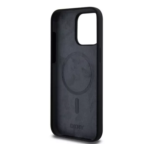 DKNY Liquid Silicone Arch Logo iPhone 12/12 Pro Magsafe hátlap tok, fekete