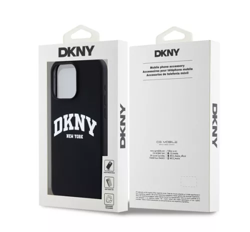 DKNY Liquid Silicone Arch Logo iPhone 12/12 Pro Magsafe hátlap tok, fekete