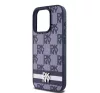 DKNY PU Leather Checkered Pattern and Stripe iPhone 15 Pro Max hátlap tok, kék