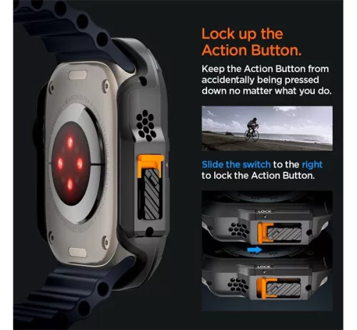 Spigen Lock Fit Apple Watch Ultra 4 / 3 / 2 / 1 49mm tok, fekete