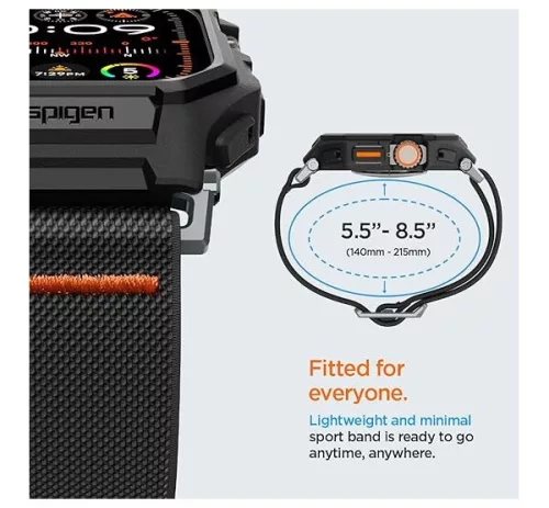 Spigen Lite Fit Pro Apple Watch Ultra 4 / 3 / 2 / 1 49mm tok / szíj, matt fekete