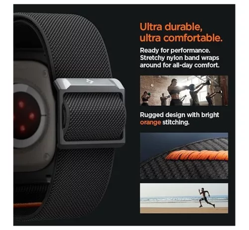 Spigen Lite Fit Pro Apple Watch Ultra 4 / 3 / 2 / 1 49mm tok / szíj, matt fekete