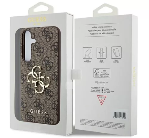 Guess 4G Big Metal Logo Samsung Galaxy A35 hátlap tok, barna, CSA354GMGBR