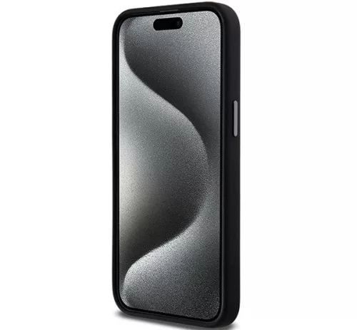 DKNY Liquid Silicone Metal Logo  Apple iPhone 15 Pro hátlap tok, fekete, DKHCP15LSMCBSK