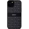 DKNY PU Leather Repeat Pattern Tonal Stripe Apple iPhone 15 Plus hátlap tok, fekete