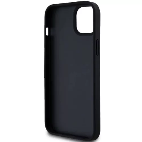 DKNY PU Leather Repeat Pattern Tonal Stripe Apple iPhone 15 Plus hátlap tok, fekete
