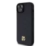 DKNY PU Leather Repeat Pattern Stack Logo Apple iPhone 15 Plus Magsafe kompatibilis hátlap tok, fekete