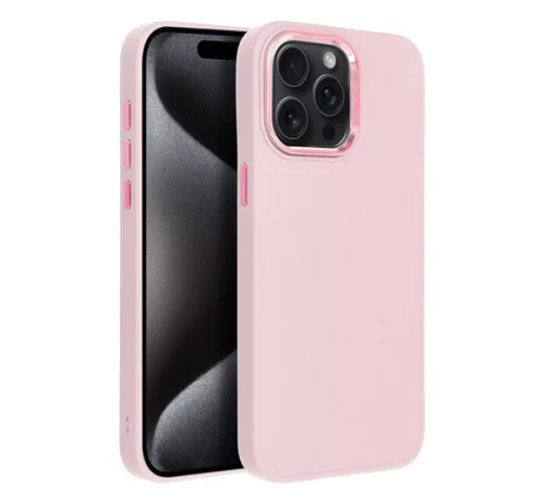 Frame iPhone 15 Pro Max közepesen ütésálló tok kameravédő kerettel, rózsaszín