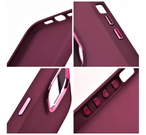 Frame iPhone 15 Pro közepesen ütésálló tok kameravédő kerettel, lila