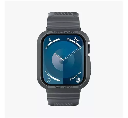 Spigen Rugged Armor Pro Apple Watch 9 / 8 / 7 45mm / SE (2nd / 1st Gen) / 6 / 5 / 4 44mm tok, sötétszürke