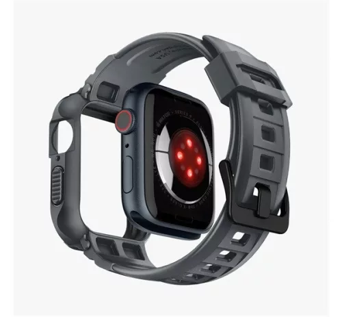 Spigen Rugged Armor Pro Apple Watch 9 / 8 / 7 45mm / SE (2nd / 1st Gen) / 6 / 5 / 4 44mm tok, sötétszürke