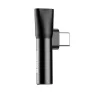 Baseus USB-C-USB-C+Mini Jack 3,5 mm audio adapter, fekete