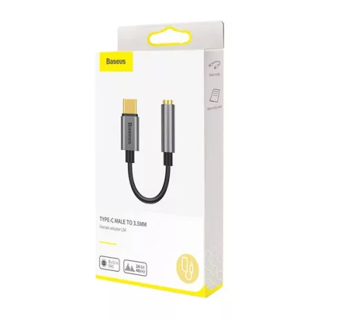 Baseus L54 USB-C audioadapter + 3,5 mm-es mini jack csatlakozó, szürke