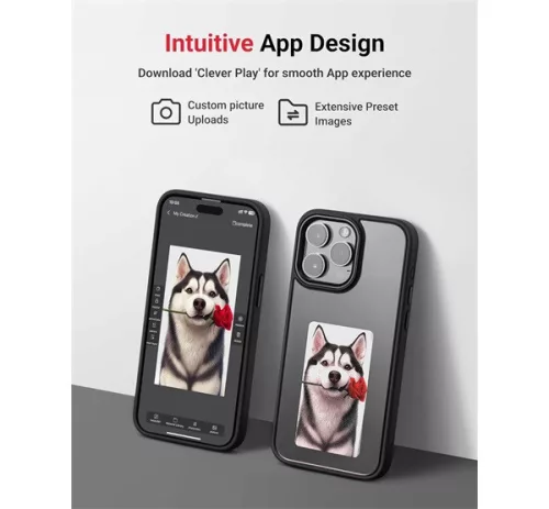 E-Ink okos telefontok, programozható NFC kijelzővel iPhone 14 Pro Max, rózsaszín