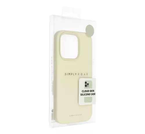 Roar Apple iPhone 14 Plus prémium szilikon tok velúr béléssel, világossárga