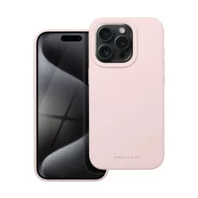   Roar Apple iPhone 15 Pro prémium szilikon tok velúr béléssel, világos rózsaszín
