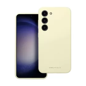   Roar Samsung Galaxy S23 5G prémium szilikon tok velúr béléssel, világossárga
