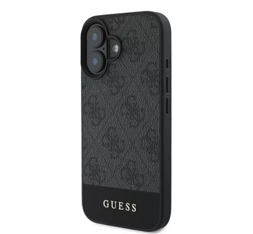 Guess 4G Bottom Stripe Apple iPhone 16 Plus hátlap tok, szürke GUHCP16MG4GLGR