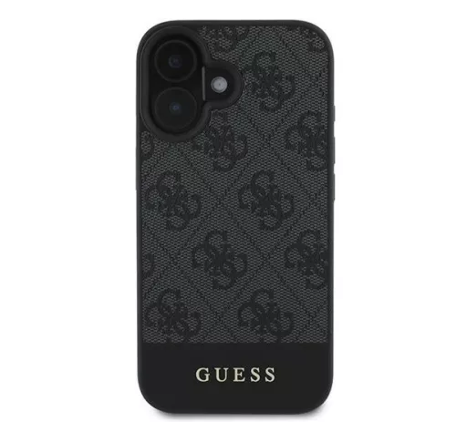 Guess 4G Bottom Stripe Apple iPhone 16 Plus hátlap tok, szürke GUHCP16MG4GLGR