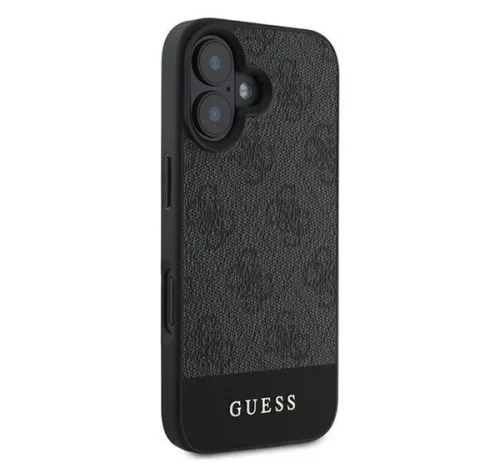 Guess 4G Bottom Stripe Apple iPhone 16 Plus hátlap tok, szürke GUHCP16MG4GLGR