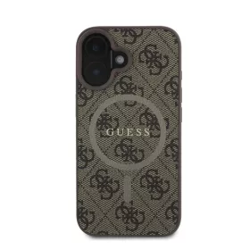   Guess 4G Ring Classic Logo Apple iPhone 16 Plus hátlap tok, barna GUHMP16MG4GFRW