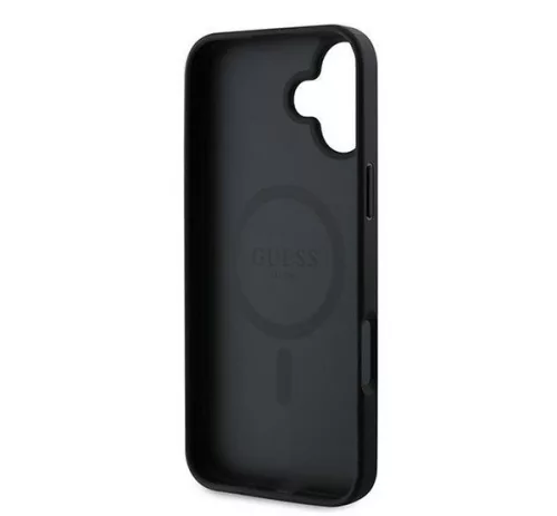 Guess 4G Printed Stripes MagSafe Apple iPhone 16 Plus hátlap tok, fekete/barna GUHMP16MP4RPSK
