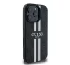 Guess 4G Printed Stripes MagSafe Apple iPhone 16 Pro Max hátlap tok, fekete/barna GUHMP16XP4RPSK