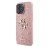 Guess PU Fixed Glitter 4G Metal Logo Apple iPhone 16 Pro hátlap tok, rózsaszín