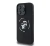 Karl Lagerfeld Silicone KC Heads Ring  Apple iPhone 16 Pro hátlap tok, fekete KLHMP16LSCMKCRHK