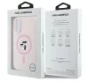 Karl Lagerfeld Silicone KC Heads Ring Apple iPhone 16 hátlap tok, rózsaszín KLHMP16SSCMKCRHP