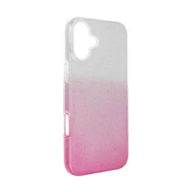   Apple iPhone 16 Plus csillámos hátlap tok, átlátszó/rózsaszín