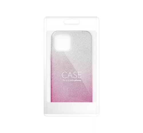 Apple iPhone 16 Plus csillámos hátlap tok, átlátszó/rózsaszín