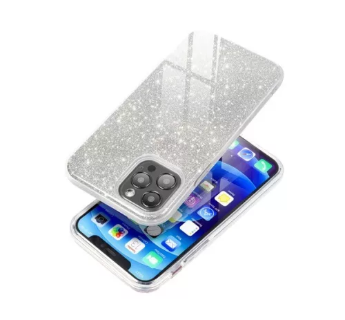 Apple iPhone 16 Pro Max csillámos hátlap tok, ezüst