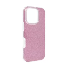 Apple iPhone 16 Pro csillámos hátlap tok, rózsaszín