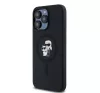 Karl Lagerfeld Silicone Karl & Choupette Ring Apple iPhone 15 Pro Max MagSafe kompatibilis tok, fekete KLHMP15XSCMKCRHK