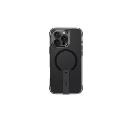 Uniq Eleva Apple iPhone 16 Pro Magsafe szilikon tok tartó résszel, karbon fekete